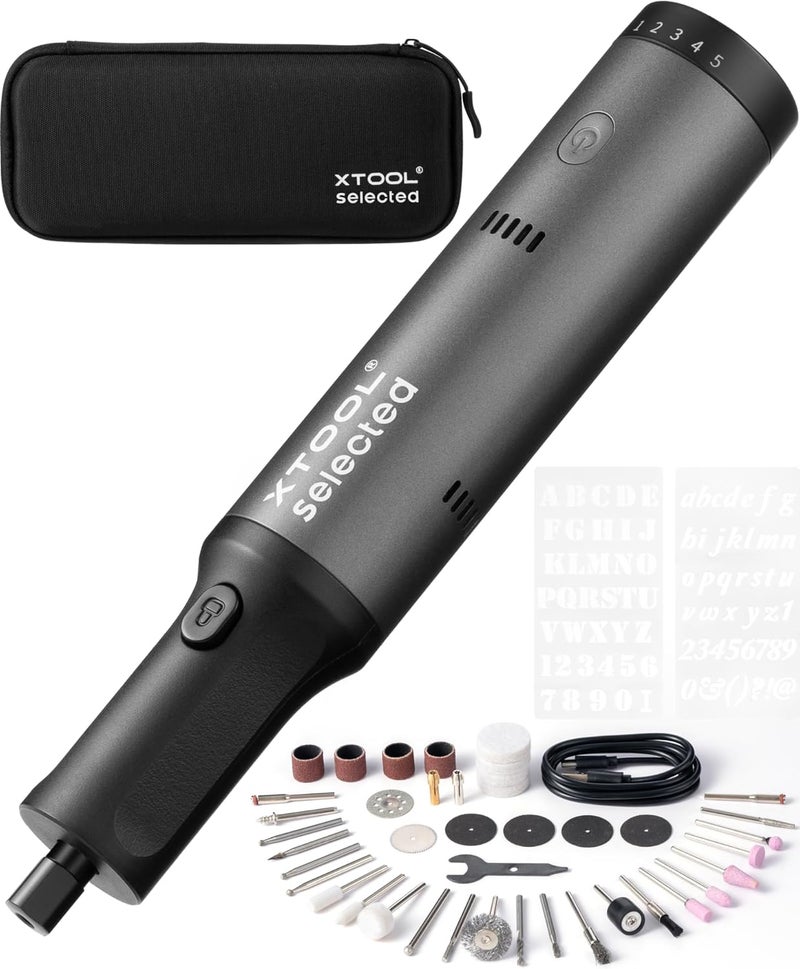 xTool Selected Engraving Pen, 42-in-1 Tool Kit, Cordless Engraver and Rotary Tool Kit for Metal Wood Glass Plastic, Large Capacity Engraving tool, Craft Multi-function Glass Etching Kit, Mini Sander - Image 1